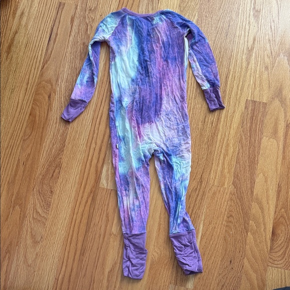 Little Sleepies Purple Watercolor Zippy Pajammas - Picture 3 of 3
